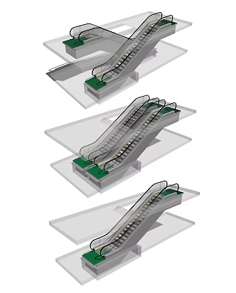 Modern Elevator Escalator Elevator Mall Elevator 3d model