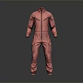Pink Jumpsuit With Stand Collar Long Sleeves Zipper And Pockets Design