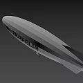 Modern Silver Meteor Airship With Streamlined Body And Tail Design