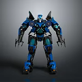Blue Mecha Robot With Sci Fi Armor And Mechanical Arms Design