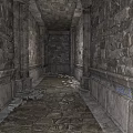 Ancient Stone Corridor With Rough Stone Walls And Slab Floor Design 3d model