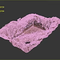 Archaeological Site Square Pit Structure With Red Soil And Measurement Markers