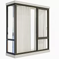 Modern Bay Window Design With Glass Panels Black Frame And White Curtains