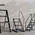 Durable Metal Ladders With Various Designs For Home And Professional Use 3d model