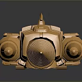 Golden Metallic Lighting Fixture Set With Intricate Spiked Design And Reflective Surface