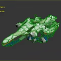 Futuristic Spacecraft 3D Model With White Blue Red Sleek Design And Mechanical Structure