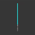Futuristic Light Saber Weapon with Silver Hilt Red Button and Blue Laser Blade