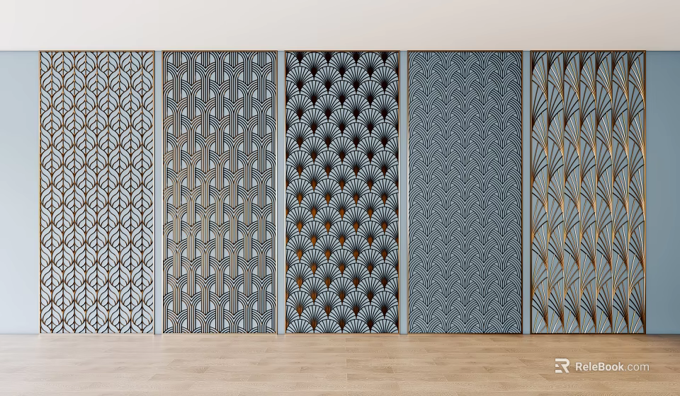 Decorative Room Dividers With Various Geometric Patterns And Modern Design Styles 3d model 