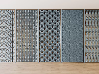 Decorative Room Dividers With Various Geometric Patterns And Modern Design Styles 3d model