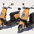 Two Stylish Orange And Black Modern Electric Motorcycles For Urban Commuting