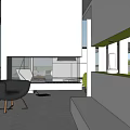 Modern Detached Villa With Green Roof Glass Walls Swimming Pool And Rock Landscape
