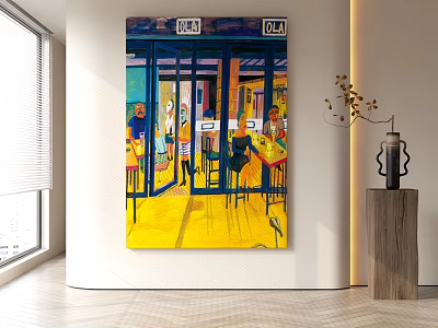 Modern style decorative painting 3d model
