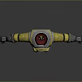 Yellow 3D Spacesuit Model With Red Visor Black Gloves And Boots