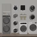 Modern Laundry Room Interior With Various Types Of Washing Machines And Sleek Designs