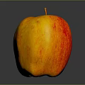 Fresh Red and Yellow Apple on Dark Glossy Surface with Vibrant Colors