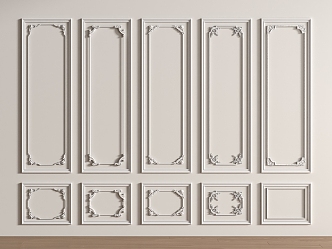 French plaster line wall panel carved background wall 3d model