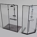 Modern Shower Head With Glass Enclosure And Black Frame In Two Shower Designs