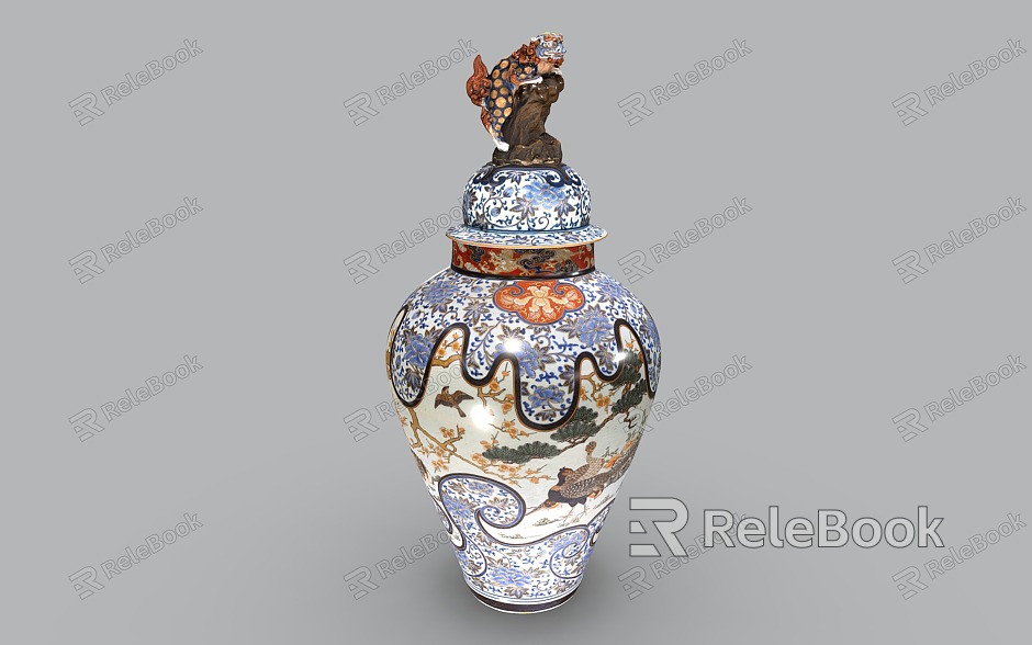 Chinese Vase Porcelain Blue and White Porcelain Porcelain Bottle Glaze Porcelain Color Glaze model