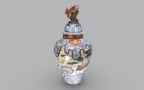 Chinese Vase Porcelain Blue and White Porcelain Bottle Glaze Porcelain Color Glaze 3d model