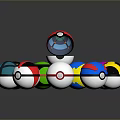 Colorful Spherical Objects With Various Designs Arranged In Circle And Metallic Reflective Surfaces
