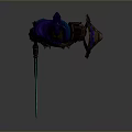 Fantasy Game Movie Character With Detailed Armored Suit Sword Shield And Blue Cloak
