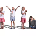 Modern multiplayer child character 3d model