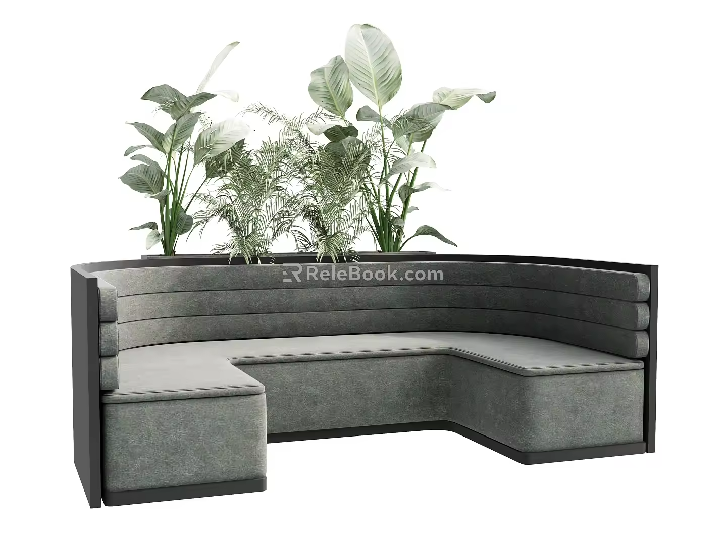 Card Seat Sofa Plants Tropical Plants Curved Sofa Backrest Sofa Multiplayer Sofa 3d model