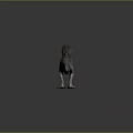Realistic Tyrannosaurus Rex Dinosaur Model Standing On Dark Background With Reflection