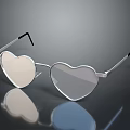 Stylish Heart Shaped Sunglasses With Silver Frame And Clear Lenses