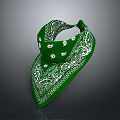 Stylish Green Bandana With White Floral Prints Made Of Cotton For Everyday Wear
