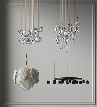 Modern Chandelier Simple Glass Chandelier Guest Restaurant Chandelier Hall Chandelier Reception Desk Chandelier Room Bedroom Chandelier 3d model