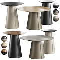 Stylish Modern Round Dining Tables With Various Colored Bases And Wooden Marble Concrete Tabletops