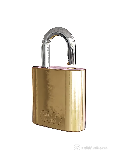 Durable Brass Padlock An Essential Hardware Tool For Secure Locking Applications 3d model 