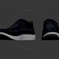 Dark Blue Leather Casual Shoes With White Sole And Stylish Comfortable Design