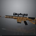 Modern Tactical Sniper Rifle With Orange Body Black Components And Scope