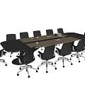 Modern meeting table and chair simple meeting table and chair combination 3d model