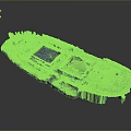 Old Rusted Damaged Sunken Water Vehicle With Cabin Areas And Weathered Surface