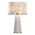Sleek Modern Table Lamp With Marble Pattern Shade And Pedestal Base Design Style