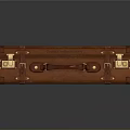 Vintage Leather Suitcase With Decorative Travel Stickers And Brass Lock Details For Living Essentials