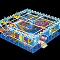 Vibrant Indoor Playground With Slide Climbing Net And Colorful Enclosed Fence For Children