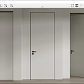 Modern White Hinged Doors With Sleek Black Frames For Interior Design 3d model