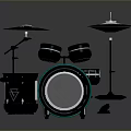 Electronic Drum Set With Blue LED Lights And Drum Pads Cymbals Stands