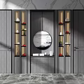 Modern Wooden Bookcase With Glass Doors And Storage Shelves For Home Decor