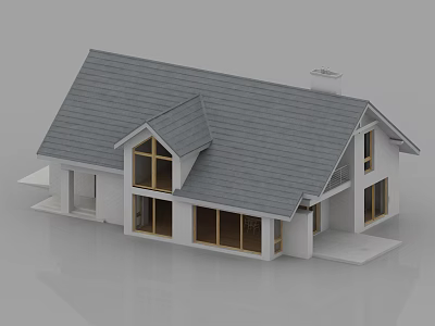 Modern single-family villa 3d model Modern single-family villa 3d model