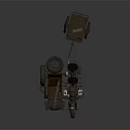 Vintage Motorcycle With Sidecar And Military Style Retro Equipment Details