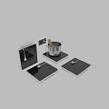 Sleek Black Induction Cooktops With Stainless Steel Pot And Spaghetti For Kitchen Cooking