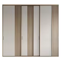 Modern Wardrobe Design With Wooden Panels And White Sliding Doors For Bedroom