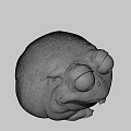 Cute Green Frog Game Film Character With Round Body And Closed Eyes