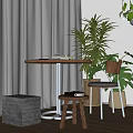 Small Round Table Dining Table Balcony Table Tea Table Leisure Area 3d model