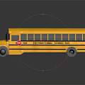 Yellow School Bus With School Bus Lettering Stop Sign And Windows